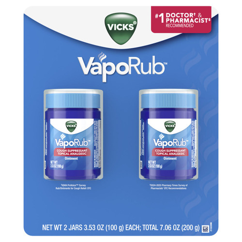 Vicks VapoRub Topical Ointment, 2 x 3.53 oz