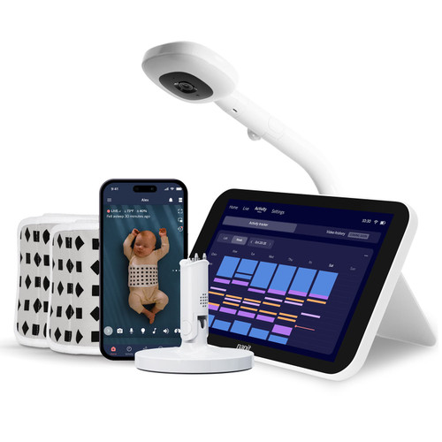 Nanit Welcome Home Bundle with Smart Video Monitor & Floor Stand, Home Display, Flex Stand and Breathing Bands – front of package
