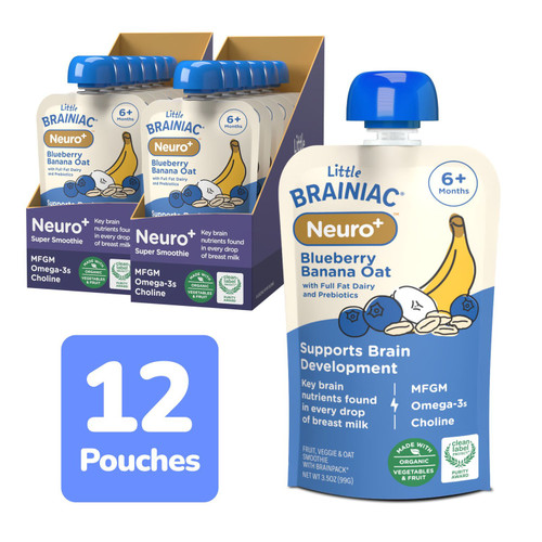 Little Brainiac Neuro+ Smoothie, Blueberry Banana Oat – front of package