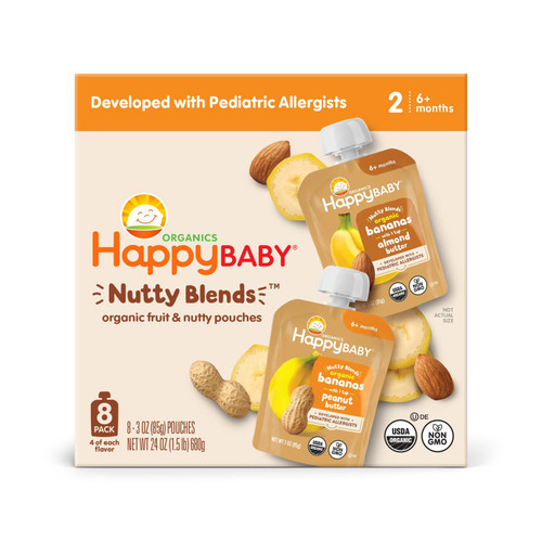 Happy Baby Organic Nutty Blends, Variety Pack, 8 ct – front of package