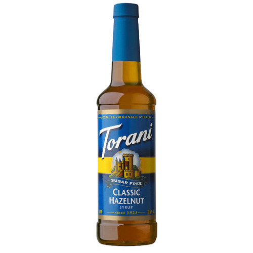Torani Sugar-Free Classic Syrup, Hazelnut, 25.4 fl oz – front of package