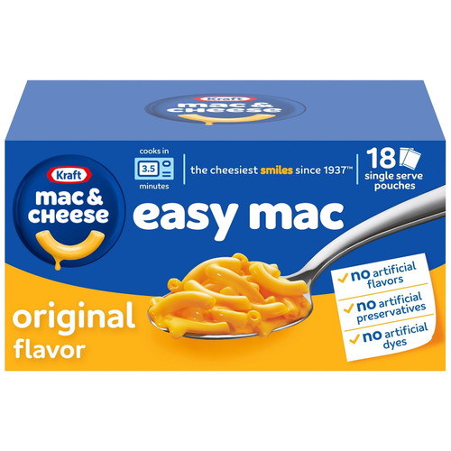 Kraft Easy Mac Original Flavor Single-Serve Pouches 18 pk – front of package