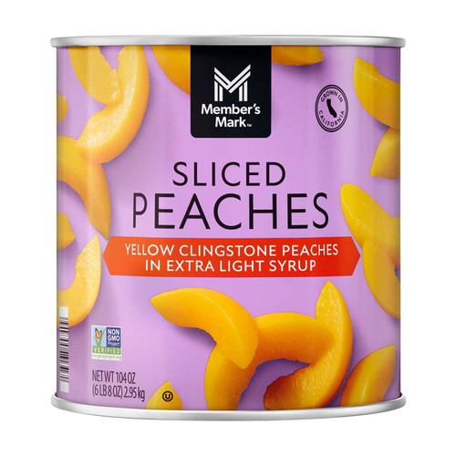 Member's Mark Sliced Peaches in Extra Light Syrup, 104 oz – front of package