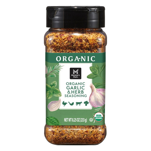 Member's Mark Organic Garlic and Herb Seasoning, 8.25 oz – front of package