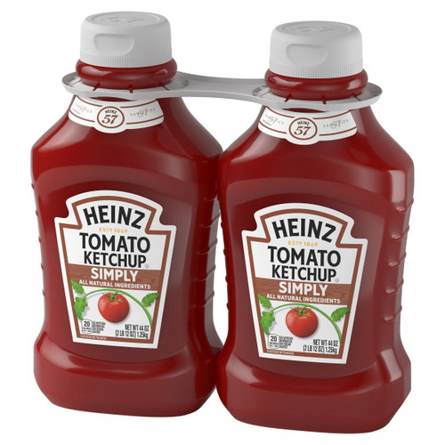 Heinz Simply Tomato Ketchup, 44 oz, 2 pk – front of package