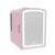 Frigidaire Skincare Cooler with Lighted Mirror Make-Up Door, Pink – front of package