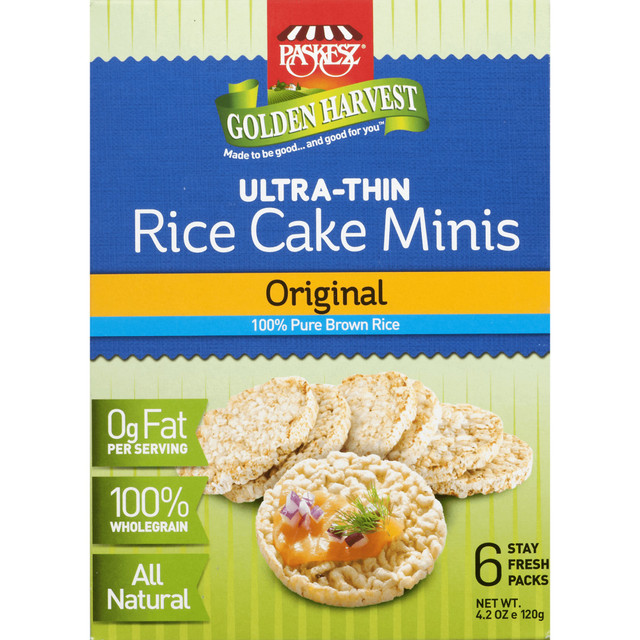 Paskesz Golden Harvest Rice Cake Minis, Original, 4.2 oz
