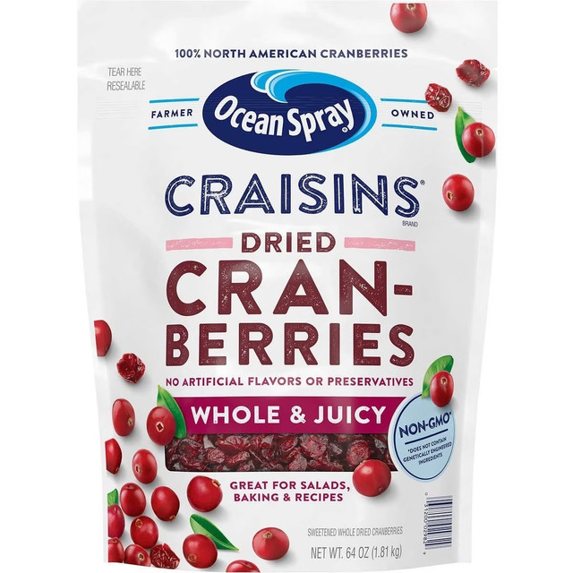 Ocean Spray Craisins Dried Cranberries, 64 oz