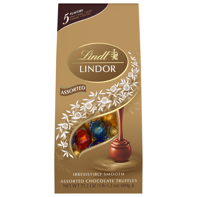 Lindt Lindor Assorted Chocolate Truffles, 5 Flavors, 21.2 oz