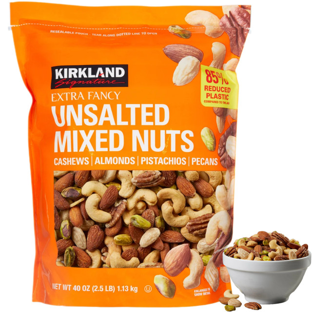 Kirkland Signature Unsalted Mixed Nuts, 2.5 lb
