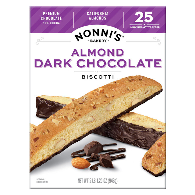 Nonni's Almond Dark Chocolate Biscotti, 25 count