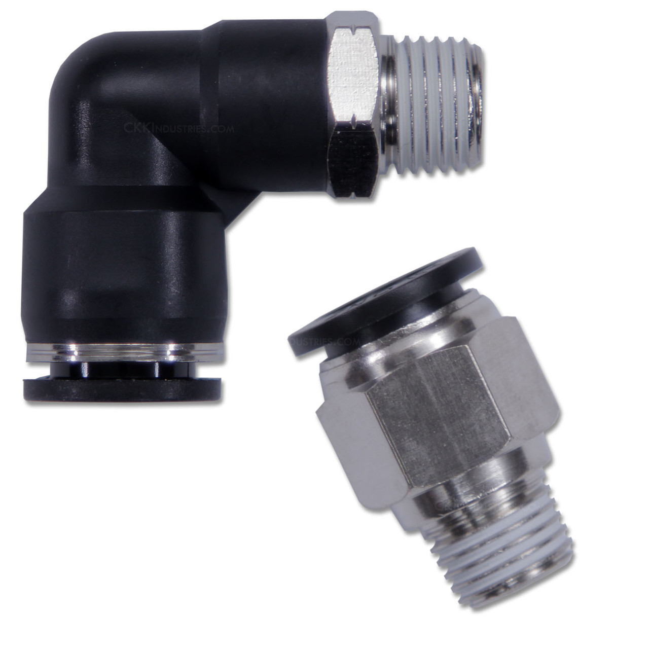 VacuForge™ - Vacuum Press Hose Connect Fittings - (1/4 Thread to 1/2 Push-connect)