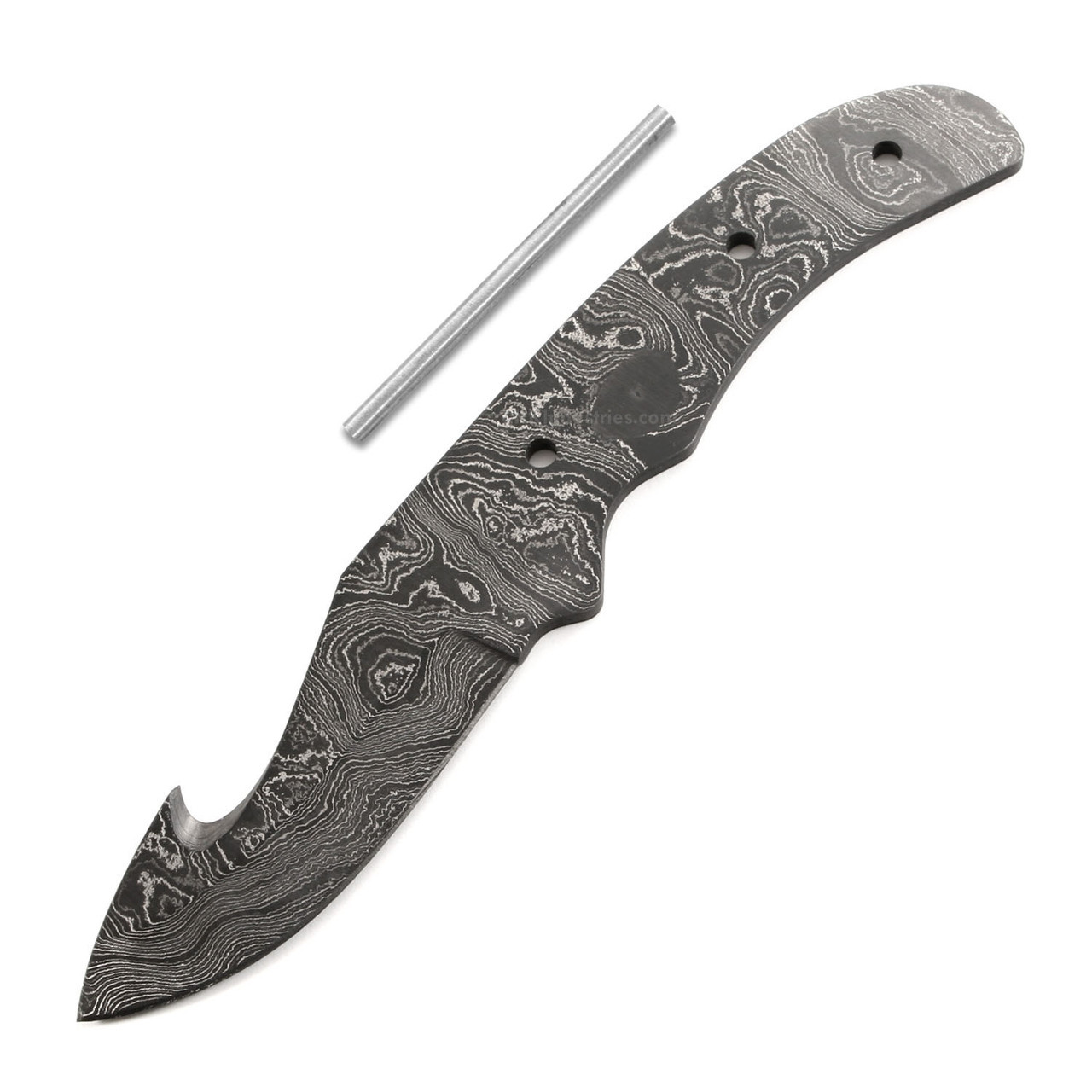 Ace Gut Hook (USA Damascus) - DIY Knife Kit - (w/Handle Combos)