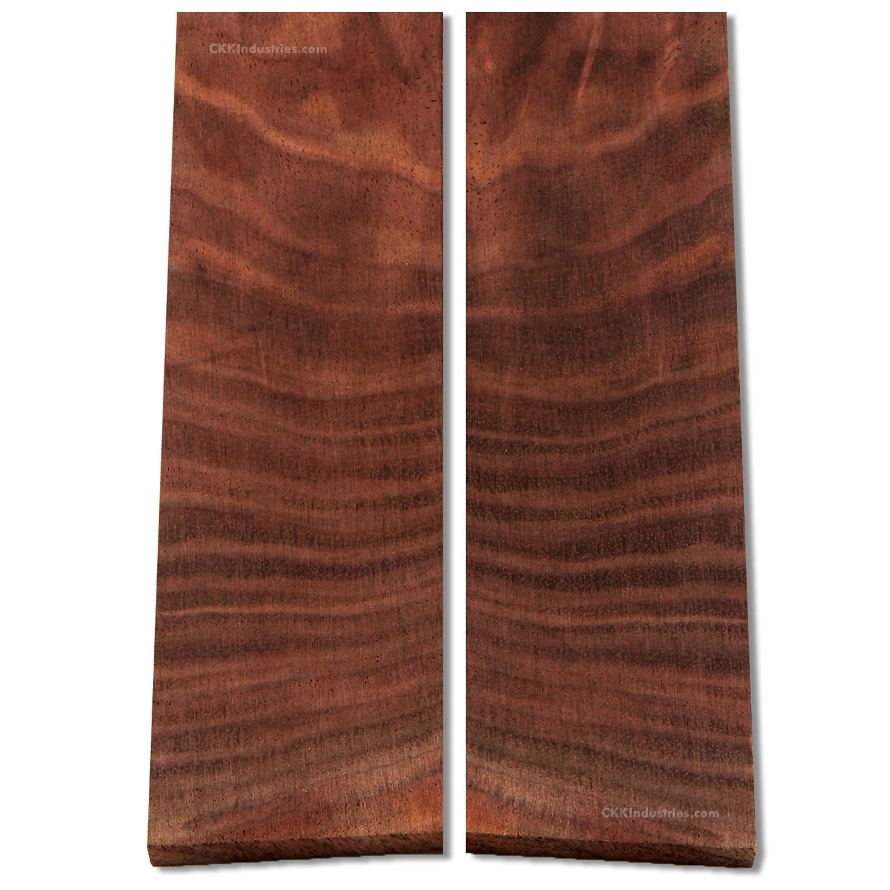 Curly Walnut Wood - Handle Scale Set - (Presentation Grade) - (Natural) - (5.00in x 1.50in x 0.25in)