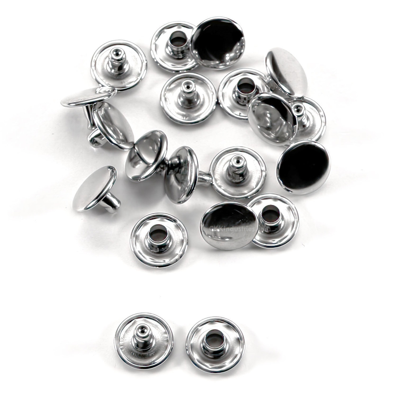 Rapid Rivets - (1/4) - Nickel Plated - Cap/Base - 10 Pack