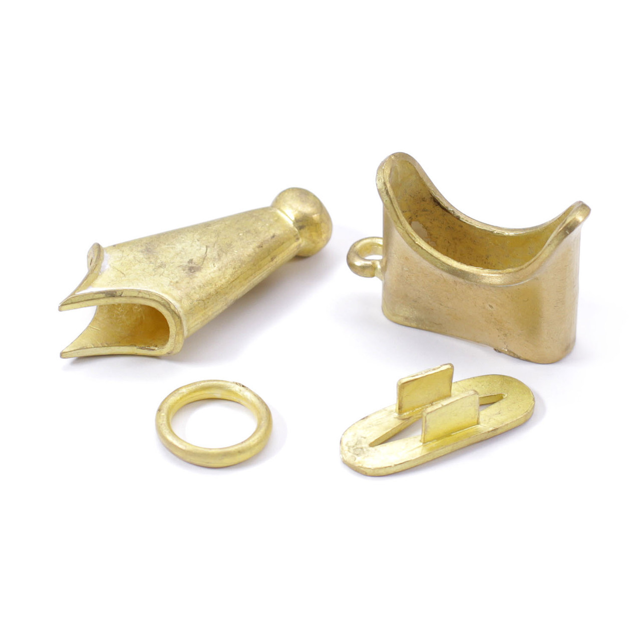 Plain Engraved Scabbard Set - Tip & Mouth - Brass