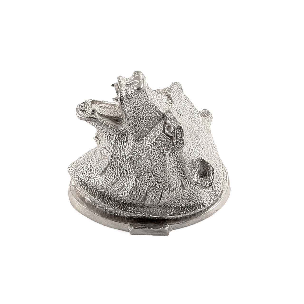 Bear Head Pommel - Open Jaw - Nickel Silver, Satin