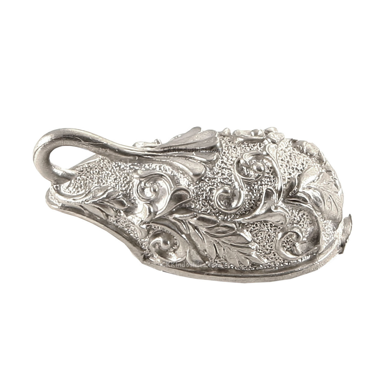 Floral Loop Cap Pommel I - Nickel Silver - 1-5/8in