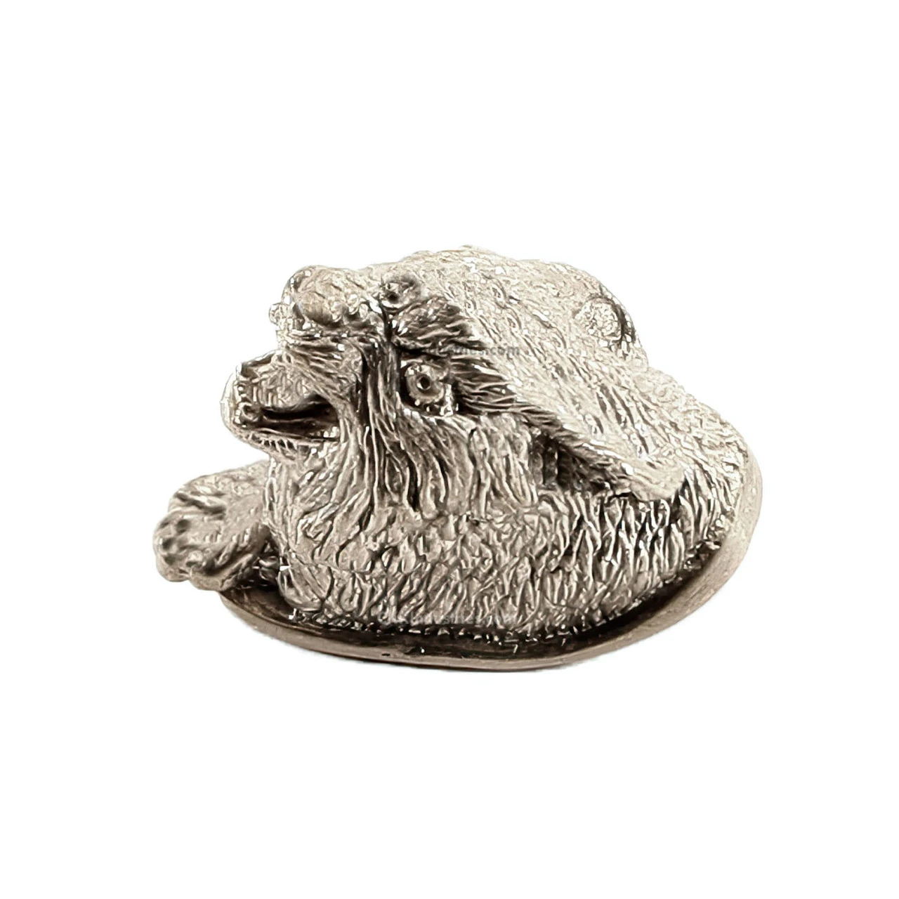 Lynx Head Pommel - Nickel Silver - Fully Engraved