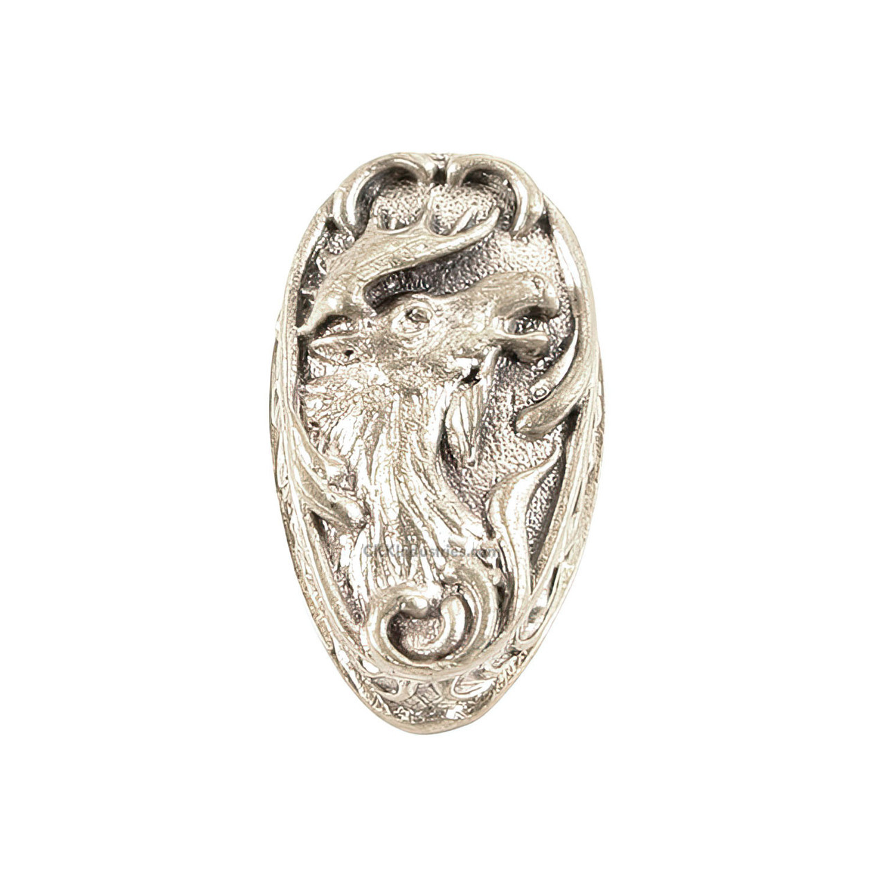 Moose Design Pommel - Nickel Silver - Floral Scroll
