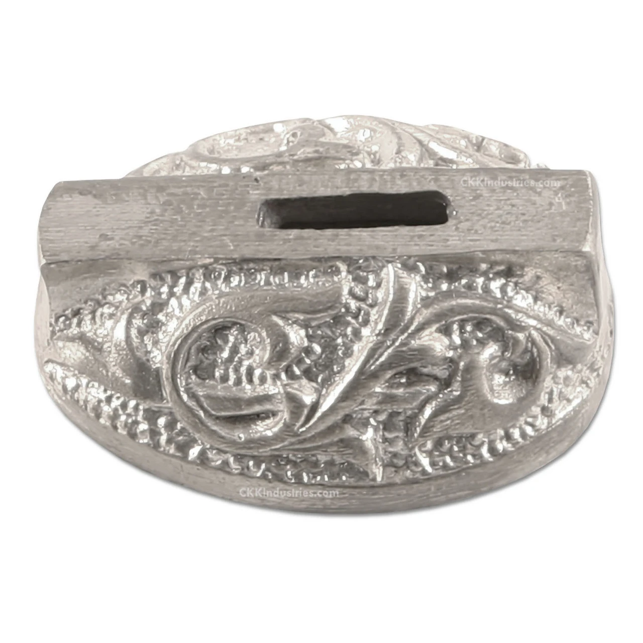 Guard - Floral Scroll VIII - (1-1/8 x 7/8 x 1/2) - [0.355 x 0.075 slot] - Nickel Silver