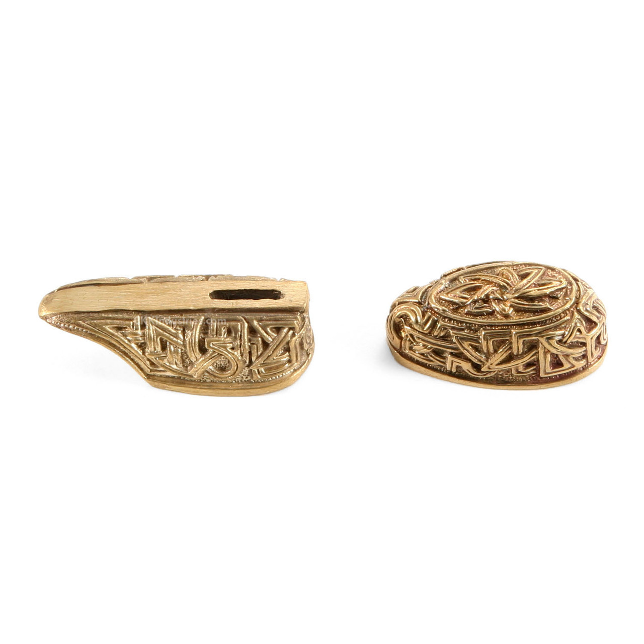 Pommel/Guard Set - Engraved Celtic Knot Set II - Bronze