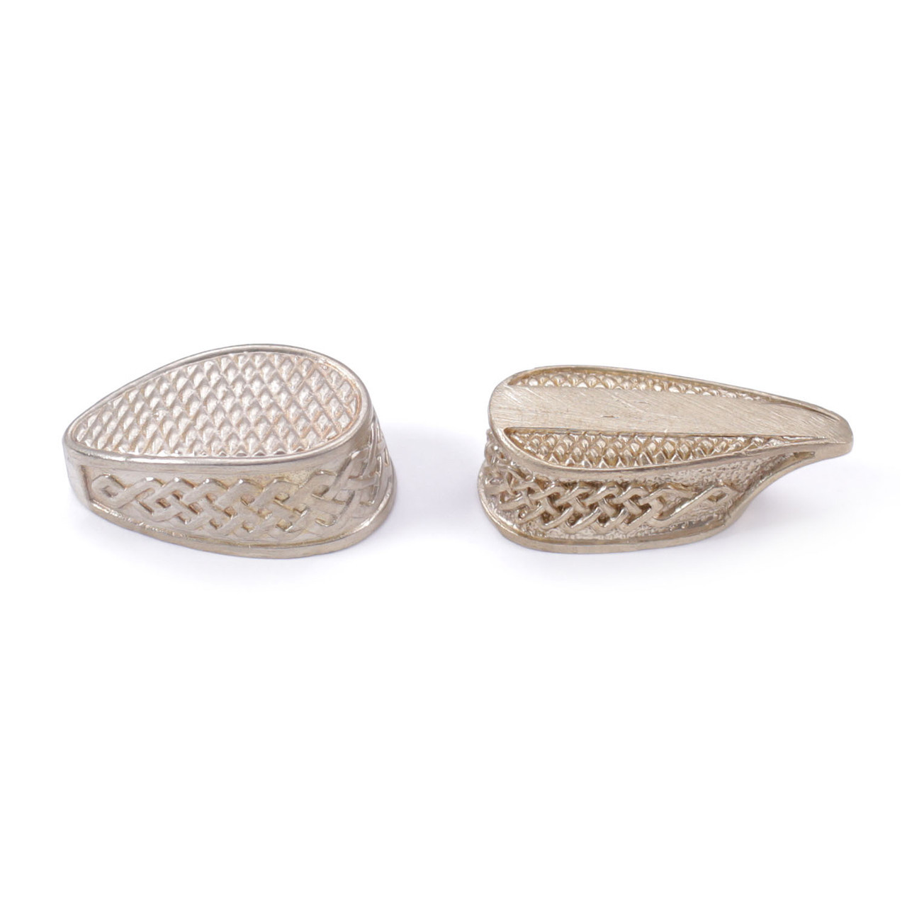 Pommel/Guard Set - Engraved Celtic Scroll Set - Nickel Silver