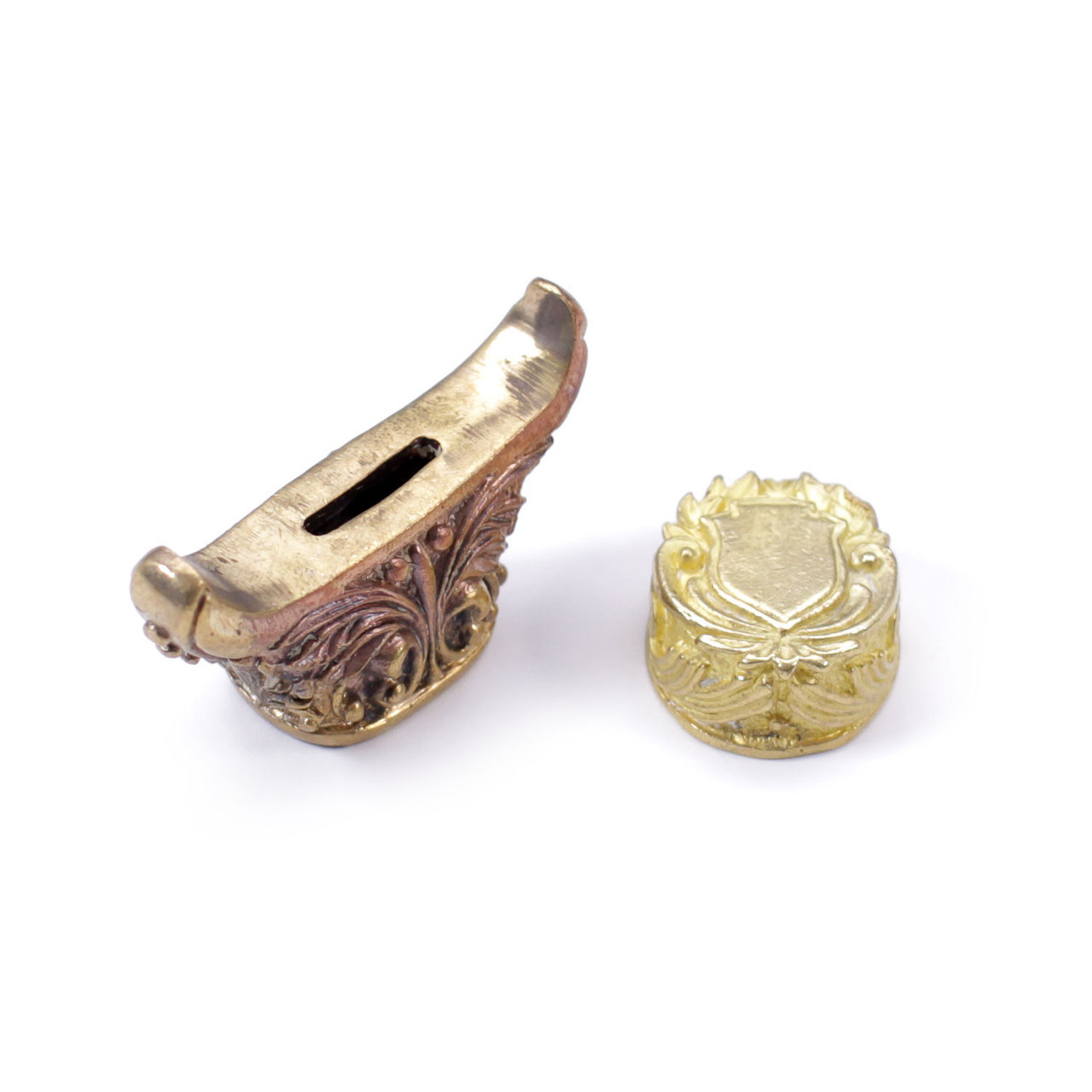 Engraved Dagger Pommel & Guard Set - Brass