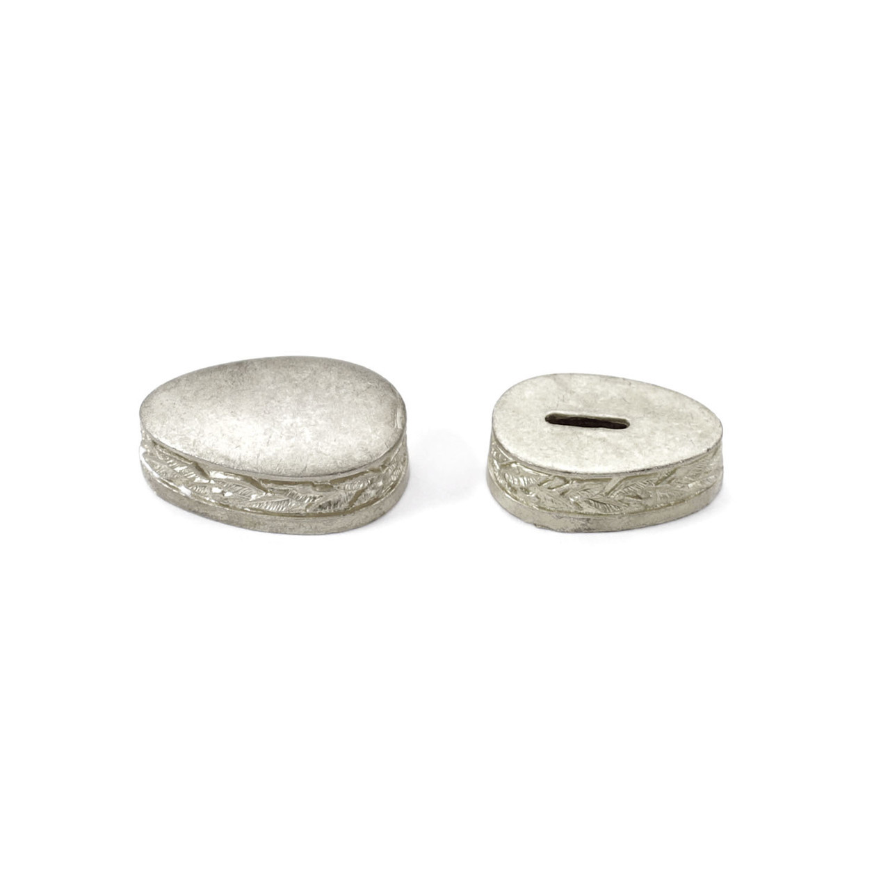 Pommel/Guard Set - Engraved Leaf Scroll Set - Nickel Silver