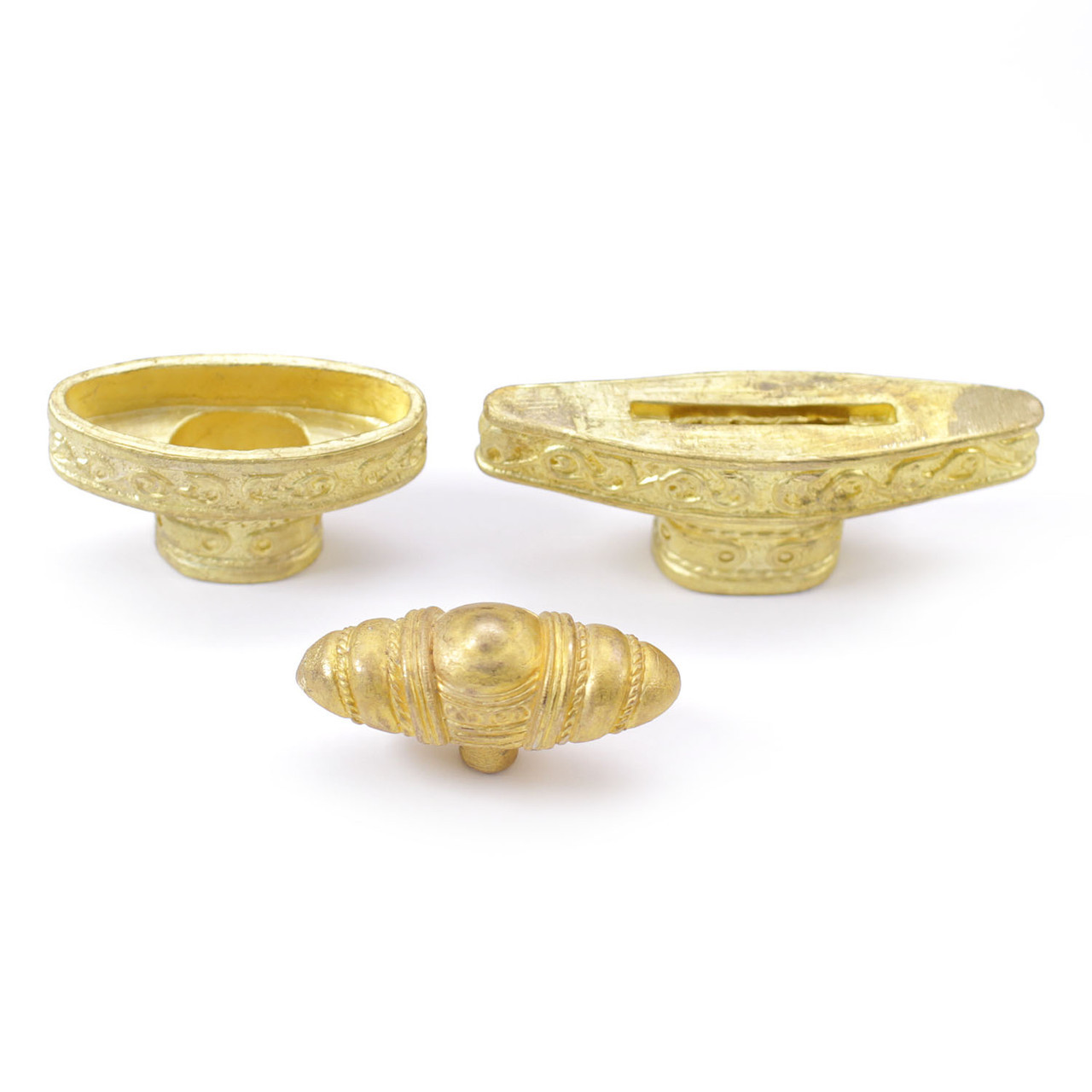 Rope Pattern Sword Pommel & Guard Set - Brass