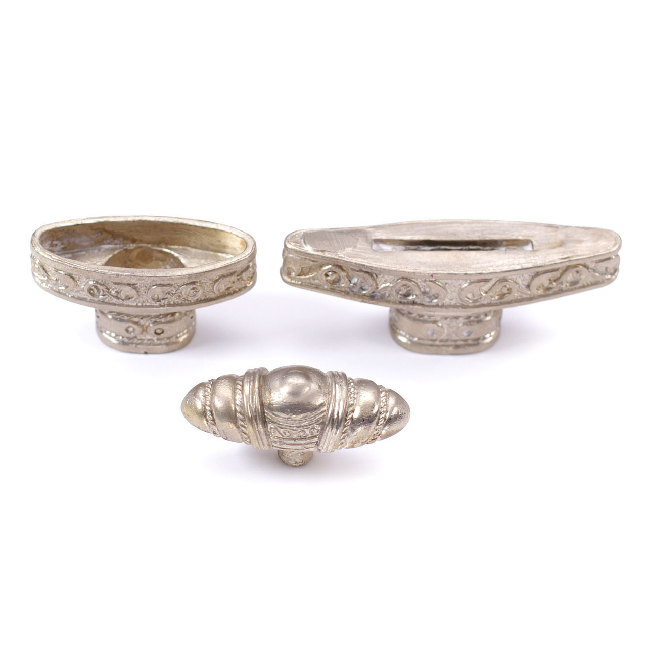 Rope Pattern Sword Pommel & Guard Set - Nickel Silver
