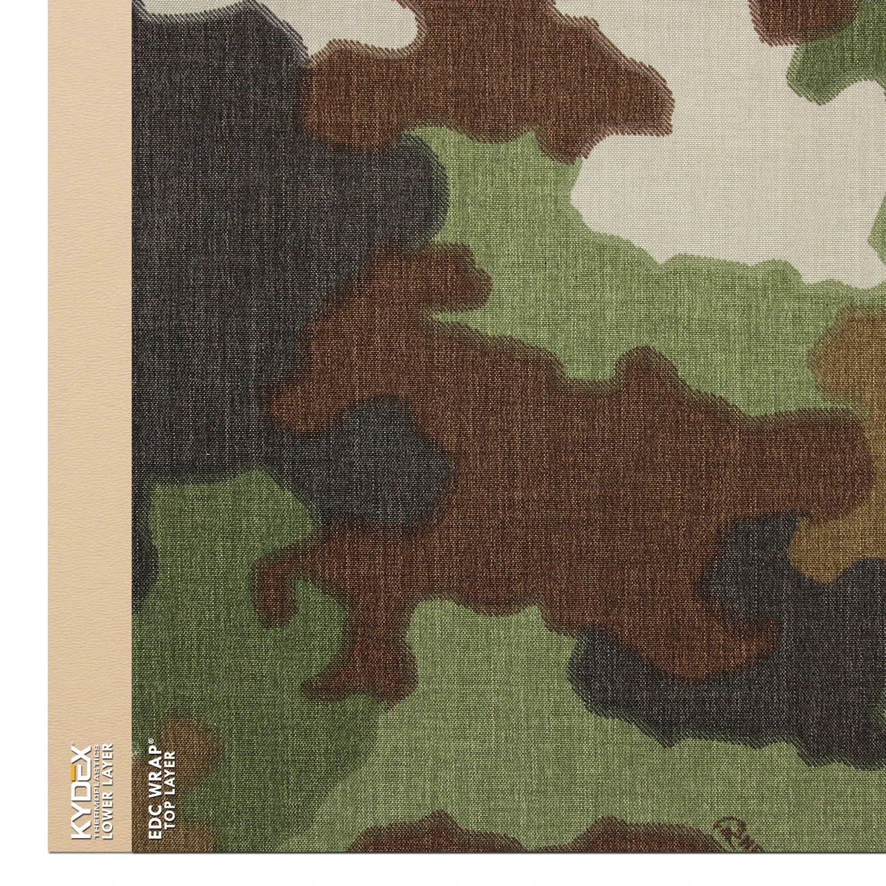 EDC Wrapped KYDEX® - Nemesis® Woodlands Wolf on Desert Tan