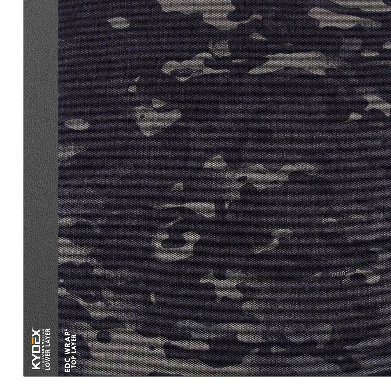 KYDEX® Sheet - EDC Wrapped - MULTICAM® BLACK - Storm Gray - (.080) - (1ft x 1ft)