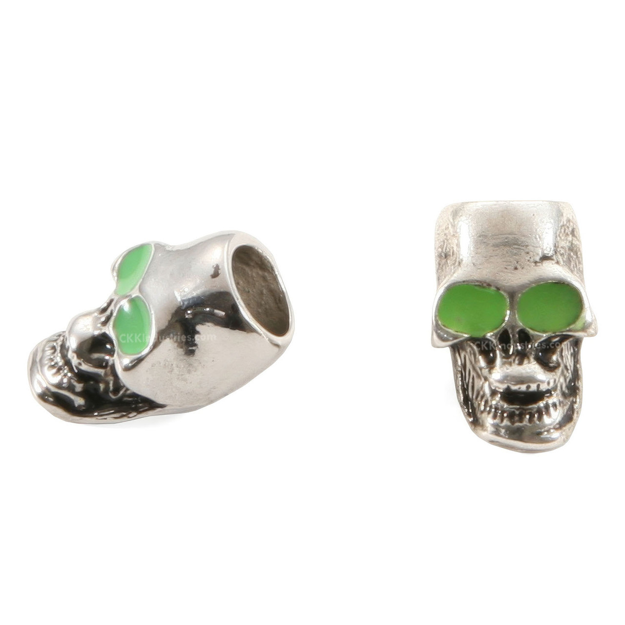 Skull Bead - Night Stalker - Metal - (1ea)