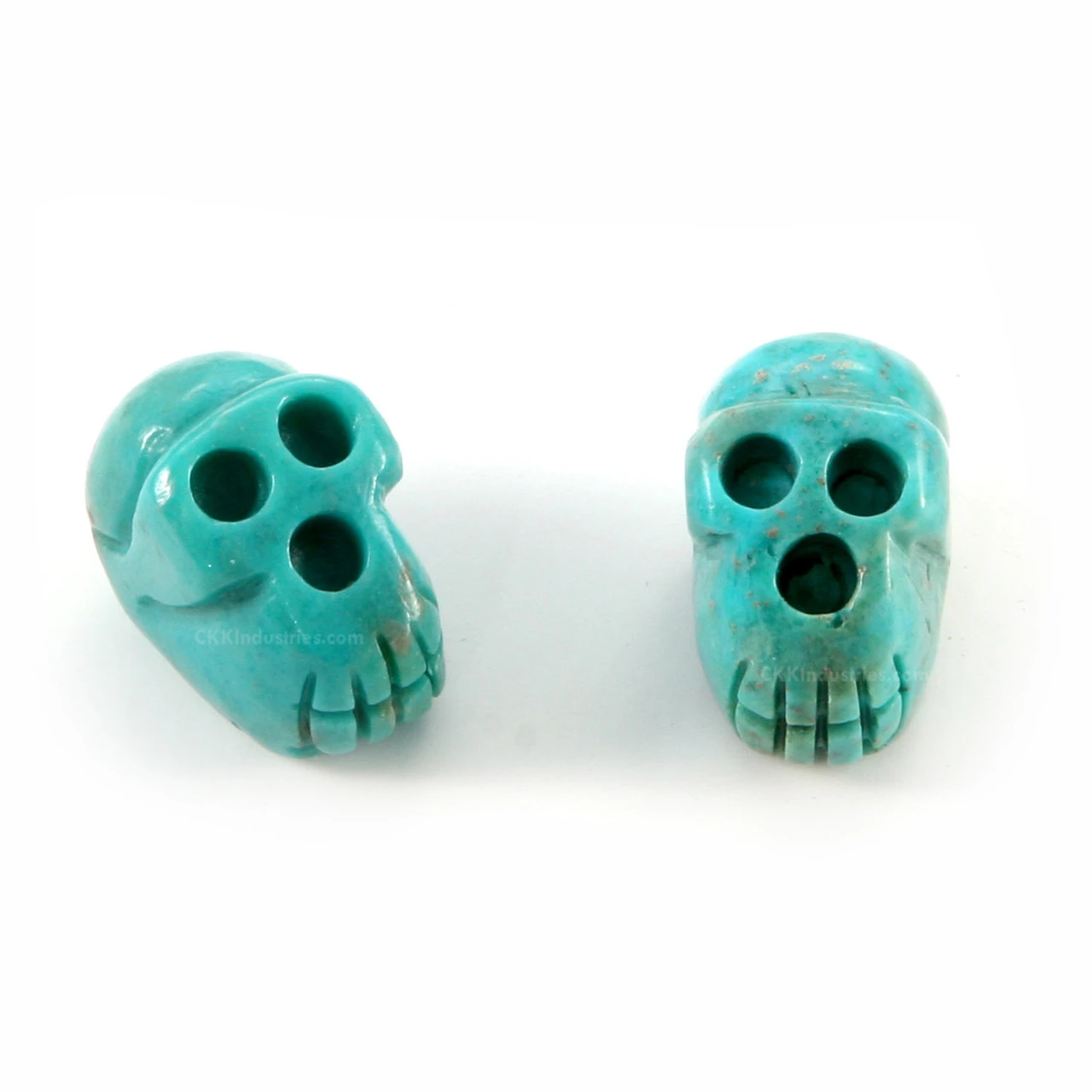 Bead - Skull - Turquoise - Handmade - (1ea)