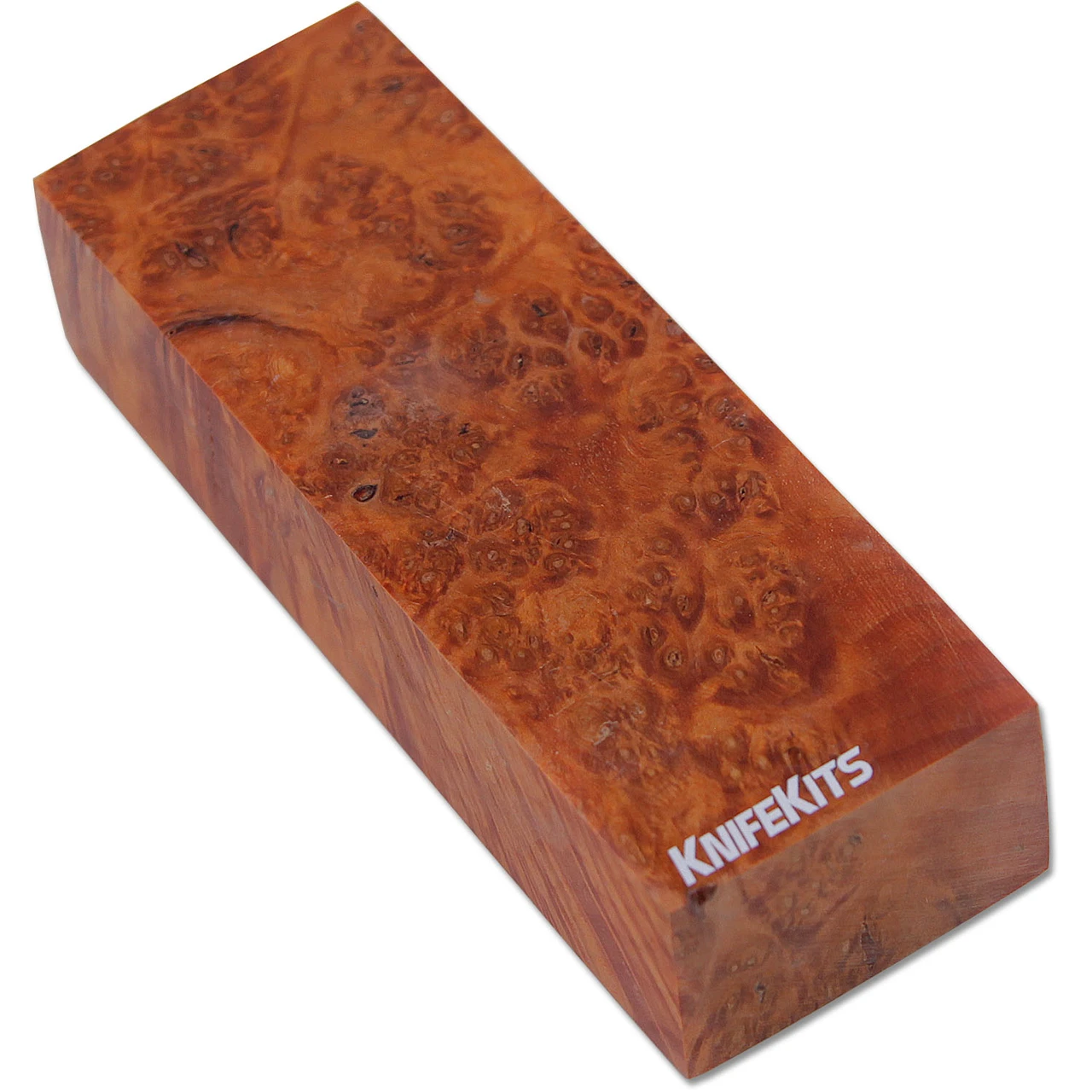 Alder - Box Burl - Handle Blocks - Orange Hues - Dyed/Stabilized