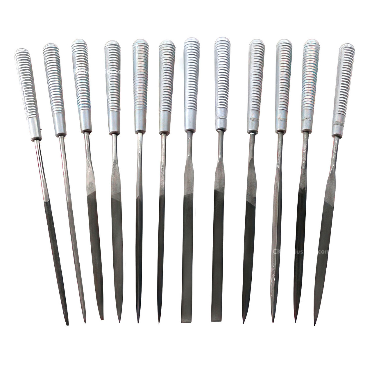 Needle File Set - w/handles - (12pc)