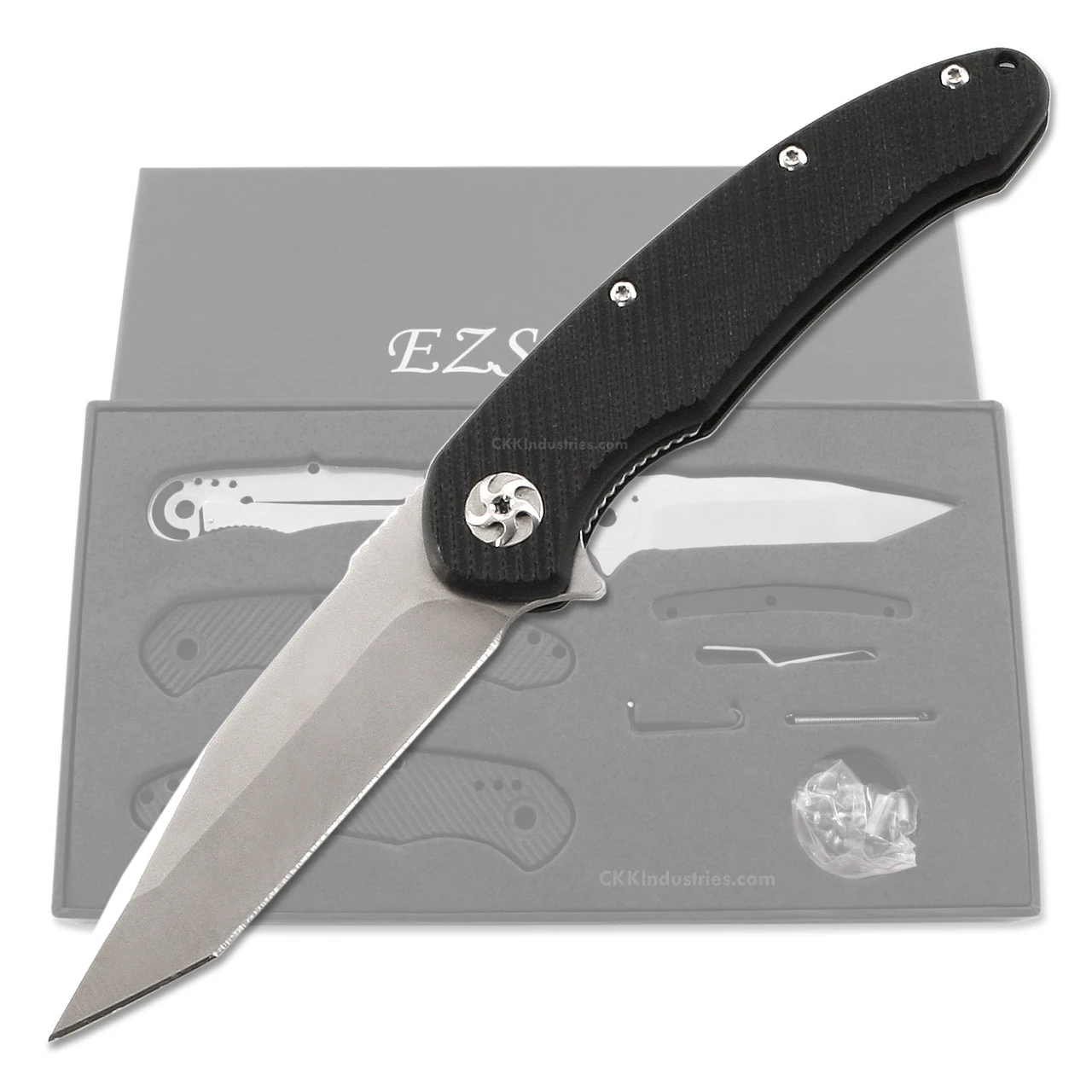 *Assisted Opening Folding Knife Kit - Tanto Blade - Full Parts Kit w/G10 Handles