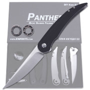 Panther Knife Kit - Dual Bearing Flipper Design - DIY Parts Kit w/Black G10 Handles