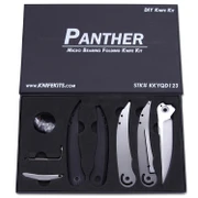Panther Knife Kit - Dual Bearing Flipper Design - DIY Parts Kit w/Black G10 Handles
