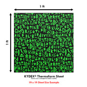 KYDEX® Sheet - Runic Camo - Zombie Green - Infused - (.080) - (1ft x 1ft)
