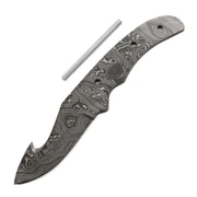 Ace Gut Hook (USA Damascus) - DIY Knife Kit - (w/Handle Combos)