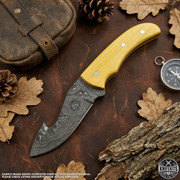 Ace Gut Hook (USA Damascus) - DIY Knife Kit - (w/Handle Combos)