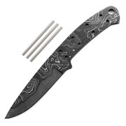 Dixie Gambler (USA Damascus) - DIY Knife Kit - (w/Handle Combos)