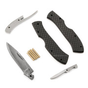 Pony - Damascus -  Mid-lock - DIY Folding Knife Kit - (w/Handle Combos)