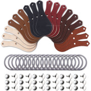 Leather Key Fob Kits - Packs to 25 - Color Variety Pack - Nickel - 18 Pack