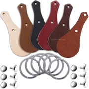 Leather Key Fob Kits - Packs to 25 - Color Variety Pack - Nickel - 6 Pack
