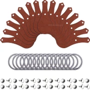 Leather Key Fob Kits - Packs to 25 - London Tan - Nickel - 15 Pack