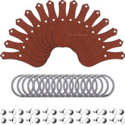 Leather Key Fob Kits - Packs to 25 - London Tan - Nickel - 15 Pack