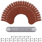 Leather Key Fob Kits - Packs to 25 - London Tan - Nickel - 25 Pack